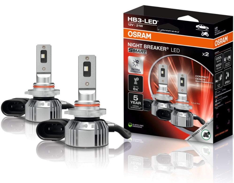 OSRAM HB3 LED NIGHT BREAKER SMART +330% Street Legal 2 Pieces